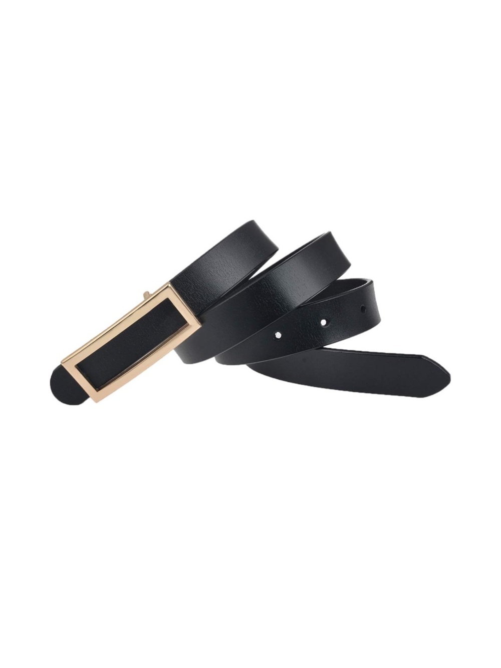 2/$10 | Genuine leather black belt with gold buckle